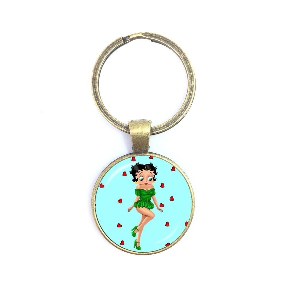 Новинка 2018 Naive и Sexy Hyperbole Betty Boop Series узор 25 мм круглый стеклянный кабошон брелок