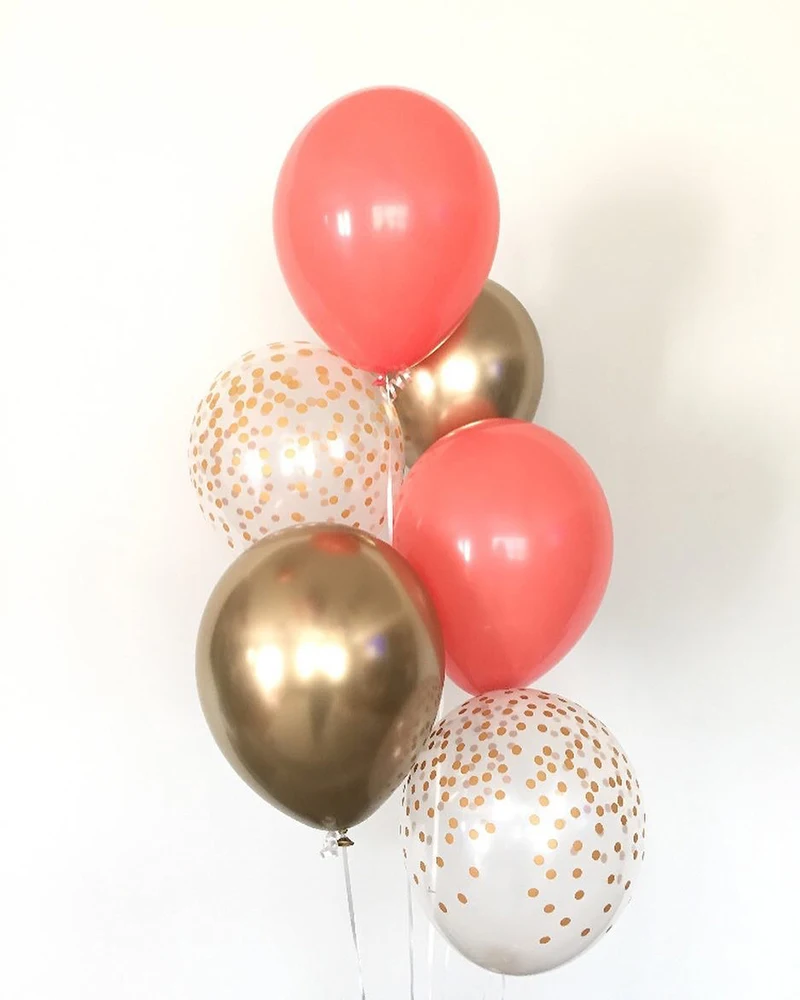 

10pcs 12inch Mixed Coral Red Latex Balloons Confetti Balloon Chrome Balloon Birthday Wedding Decoration Baby Shower Party supply