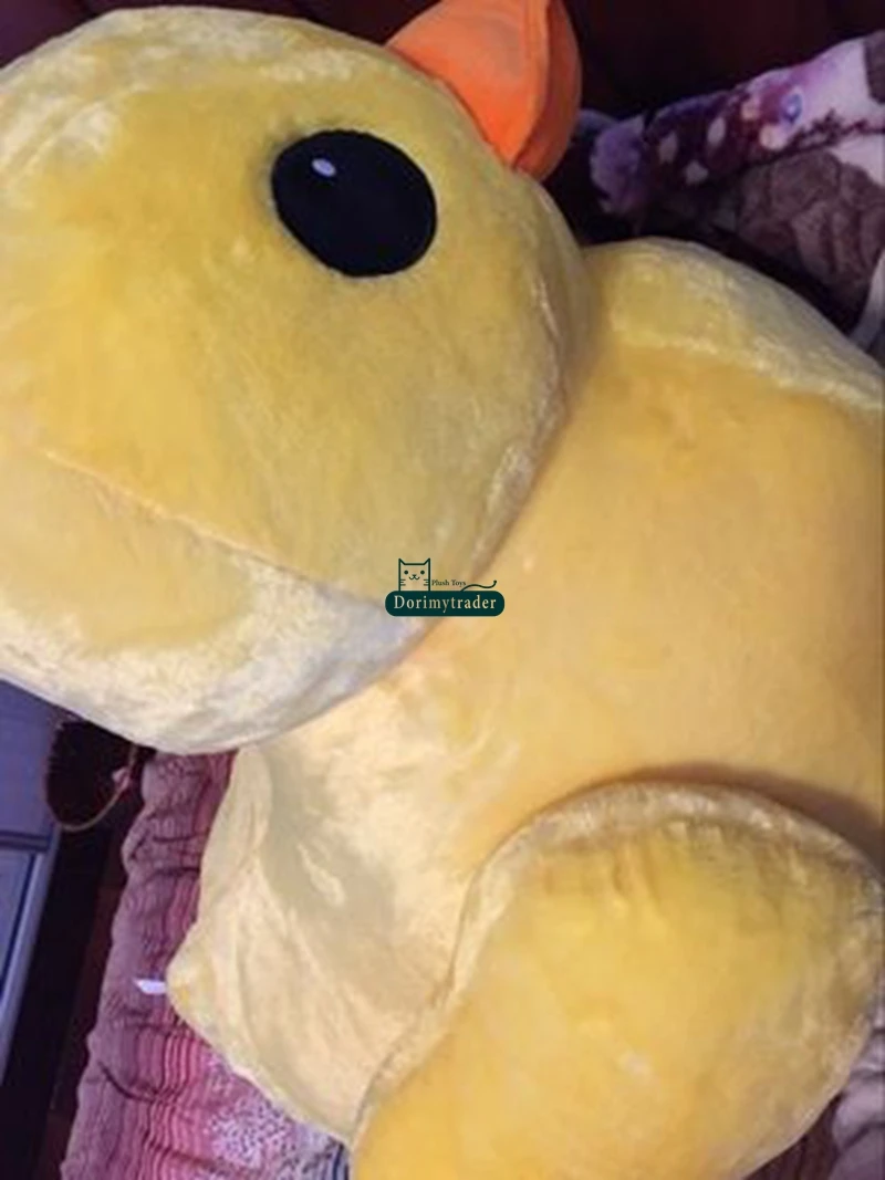 Dorimytrader 60cm x 55cm Giant Kawaii Soft  Anime Yellow Duck Plush Toy Stuffed Cartoon Ducks Animal Pillow Kids Gift DY61784 (9)