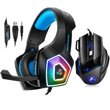 Gaming Headset Stereo Over Ear Bass Heaphone With Mic 7 LED Light for Xbox One PS4 PC+7 Buttons 5500DPI Gaming Mouse Game Mice Gaming Headset Stereo Over Ear Bass Heaphone With Mic 7 LED Light for Xbox One PS4 PC+7 Buttons 5500DPI Gaming Mouse Game Mice