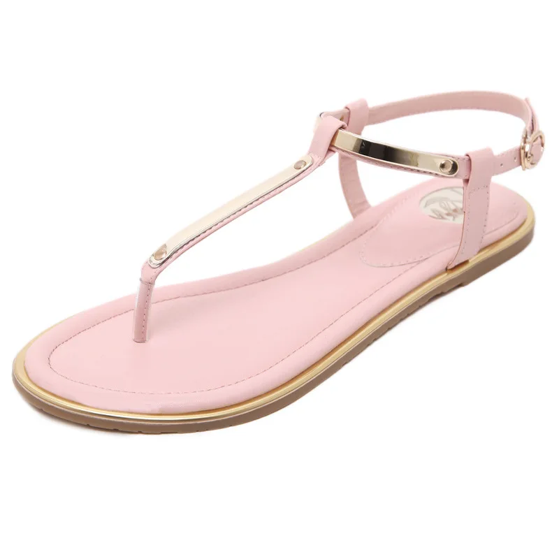 Price YIKUYUBO 2019 Fashion Flat Sandals For Women Summer Ladies Pumps Buckle Strap Sandal Shoes Black Big Size Beach Woman Sandals
