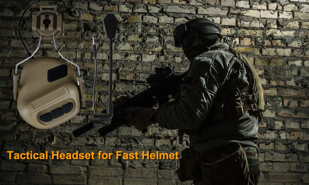 Fone de Ouvido Fone de Ouvido com Capacete Conjunto para Rápido Capacete ao ar Tático Capacete Militar Ferroviário Adaptador Peltor Livre Tiro Comtac com 2 de ouvido com capacete ferroviário adaptador peltor