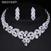 Trigo Forma Mecresh Nuevo Diseño de Lujo Aretes Collar de Cristal de Sistemas de La Joyería Nupcial Accesorios de La Boda Joyería de La Boda TL206