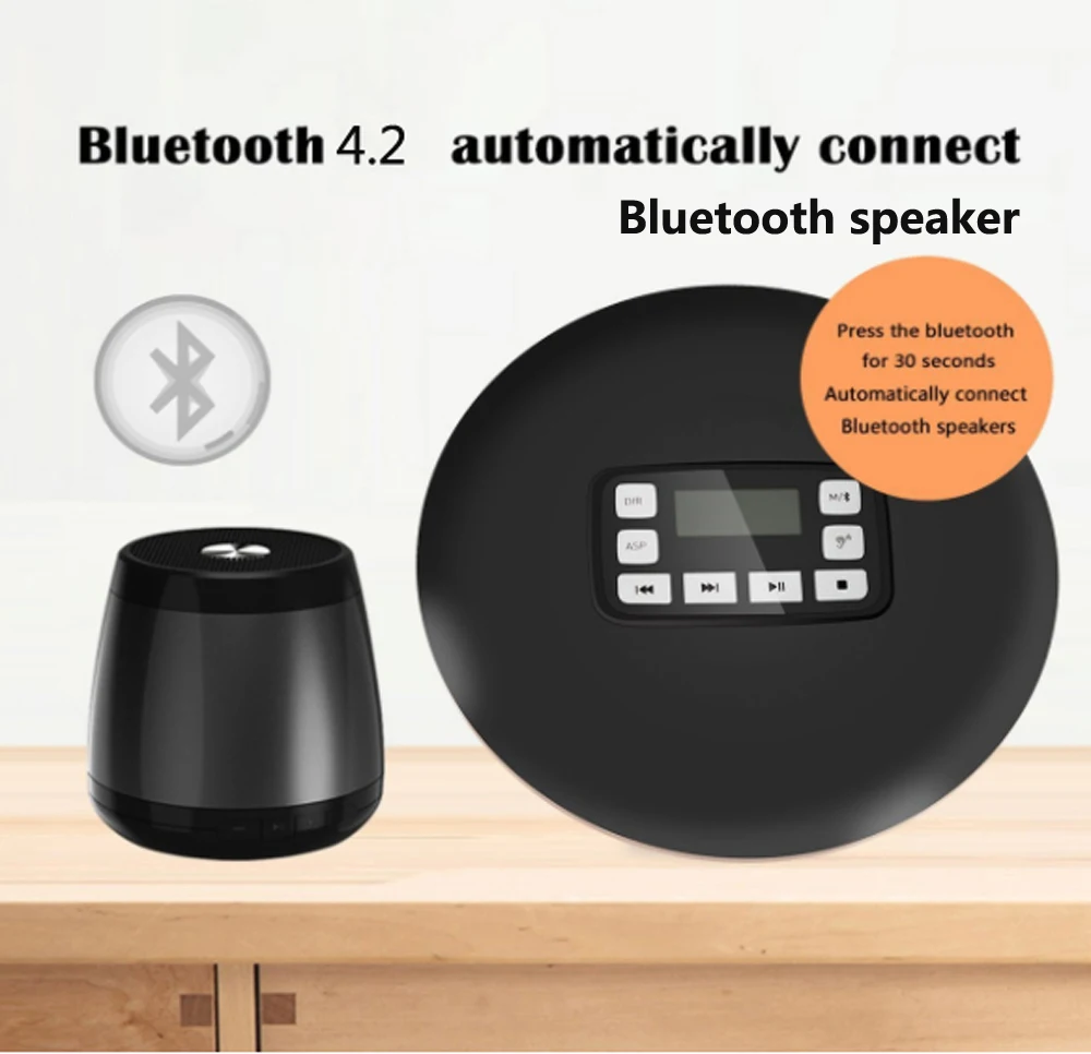 HOTT 711T Bluetooth портативный CD-плеер с перезаряжаемой батареей светодиодный дисплей, персональный CD walkman, чтобы наслаждаться музыкой и аудиокнигой