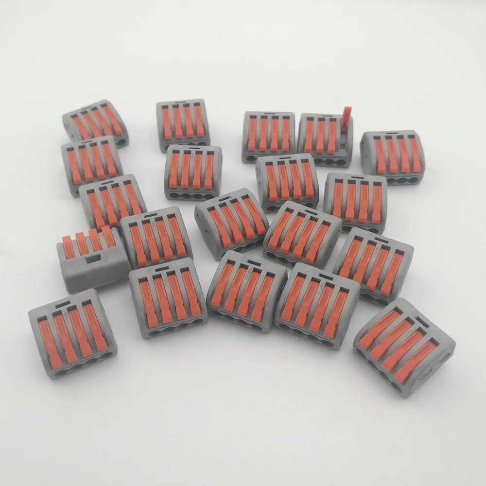 

100 PCS 4 Pin PCT-214 Universal compact wire wiring connector conductor terminal block with lever