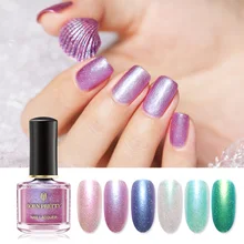 BORN PRETTY 6ml Pearlescent Nail Polish Green Silver Pink Mixed Colors Glitter Pearl Conch Holographic Nail Art Varnish