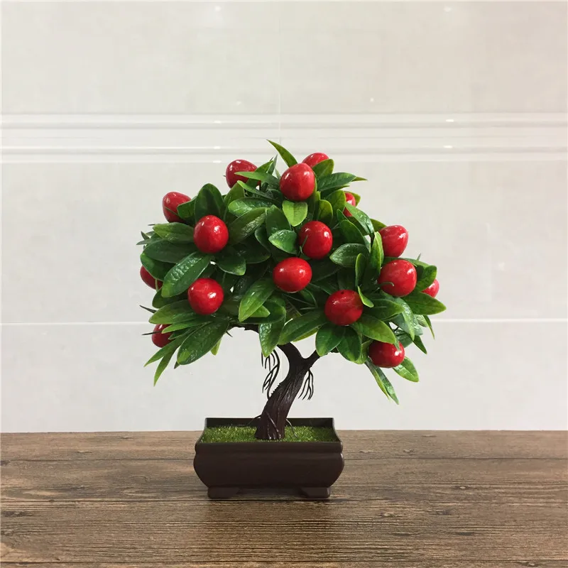 Flone Artificial Flower Plants Bonsai Foam Fruit Tree Simulation Plant Mini Potted Home Party Office Coffee Table Decoration  (4)