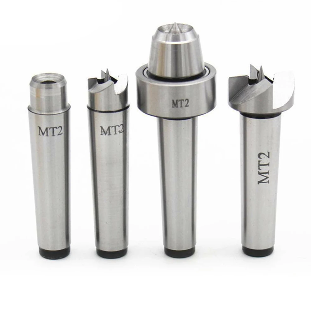 

4Pcs Portable Wooden Case Turning Tools Drive Drill Tailstock Bearing Shank Lathe Center Set Durable Metal Working Spur Cup MT2