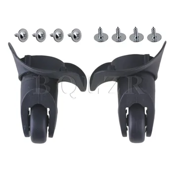 

BQLZR DIY 11x11x4.6cm Black Plastic Left & Right Swivel Luggage Suitcase Caster Wheels with 4 Holes