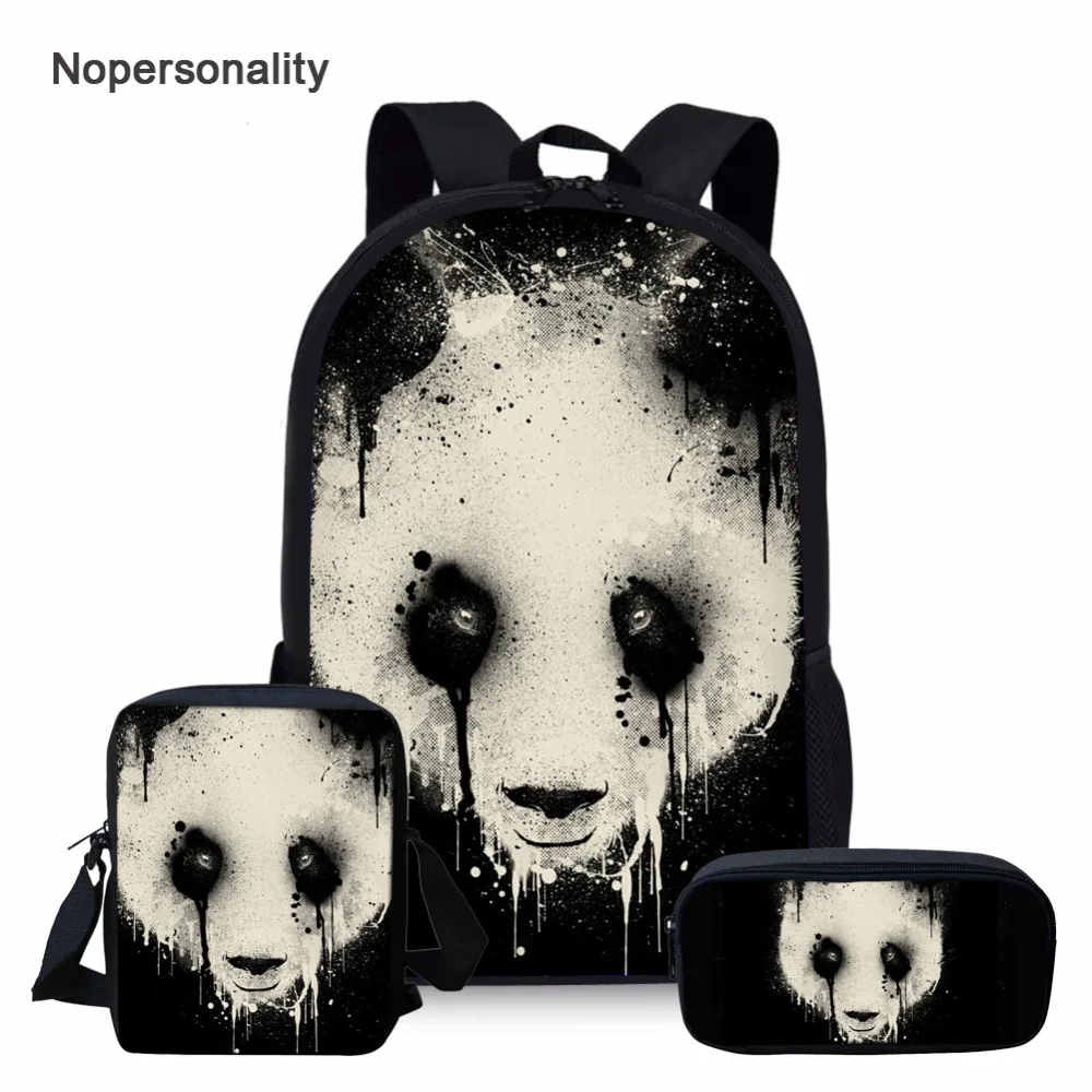 #*Cheap Nopersonality Cute Teenager Girls School Bag Set lovely 3d Animal Panda Print Schoolbag for Children Mochila Kids Bookbag 16inch