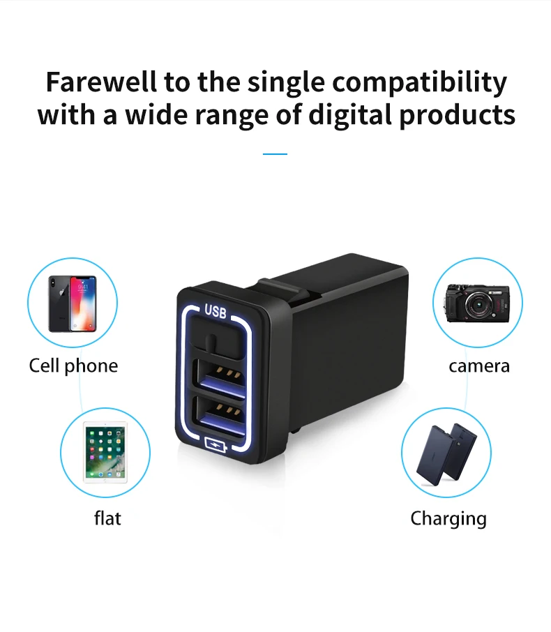 Автомобильное USB зарядное устройство quick charge 2.0A 220 В 2 порта USB2.0 для iphone Micro usb type C телефон зарядка для Suzuki все модели Универсальный