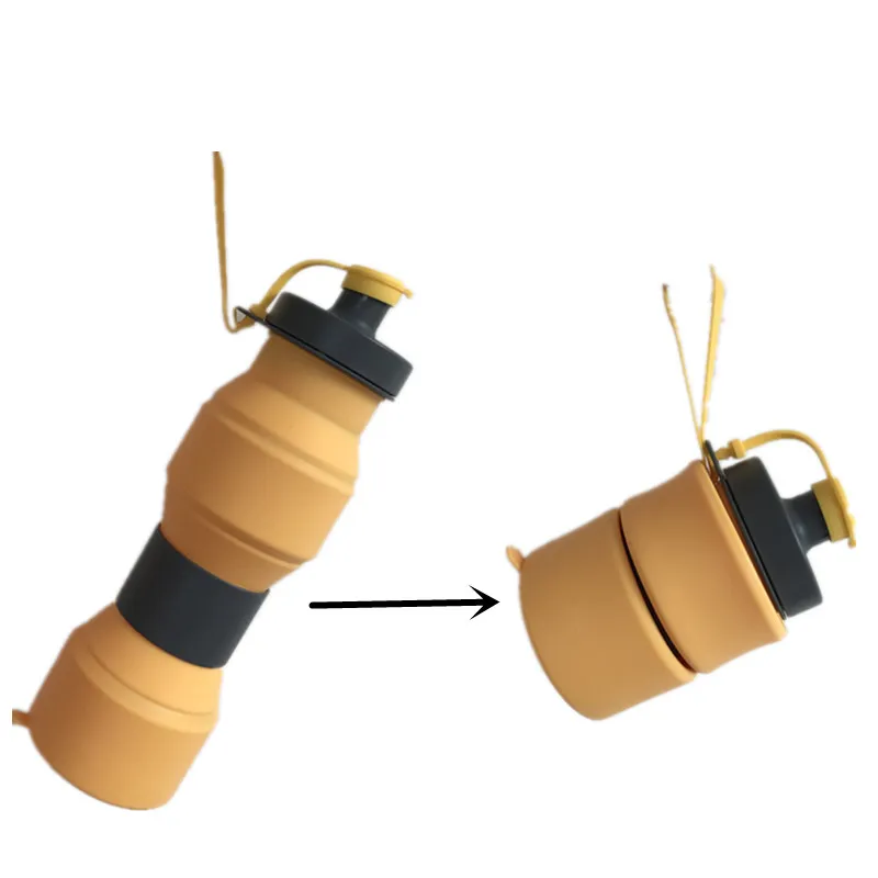 Пищевые силиконовые складные бутылки для воды объемом 800 мл, переносные складные автомобильные бутылки для путешествий, складная бутылочка для напитков, FDA
