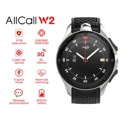 AllCall W2 3g Android 7,0 4 ядра Смарт-часы телефон Wirless браслет 2 + 16 GB спортивные часы подарок LCC77