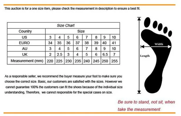 woman shoes size