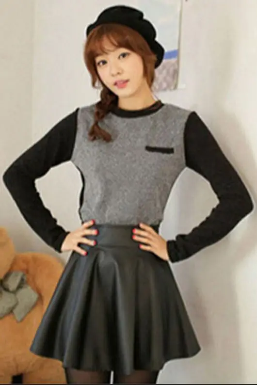 

Women Ladies Summer Fashion New Skirts PU Leather Mini Skirt Casual Solid Short Skirts Pleated Skirts Women