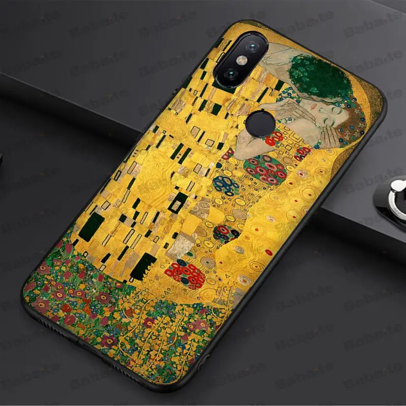 A14 Babaite Kiss by Gustav Klimt дизайн черный ТПУ мягкий чехол для телефона redmi 5 plus 5A 6pro 4X note5A note4x note7 6A чехол - Цвет: A14