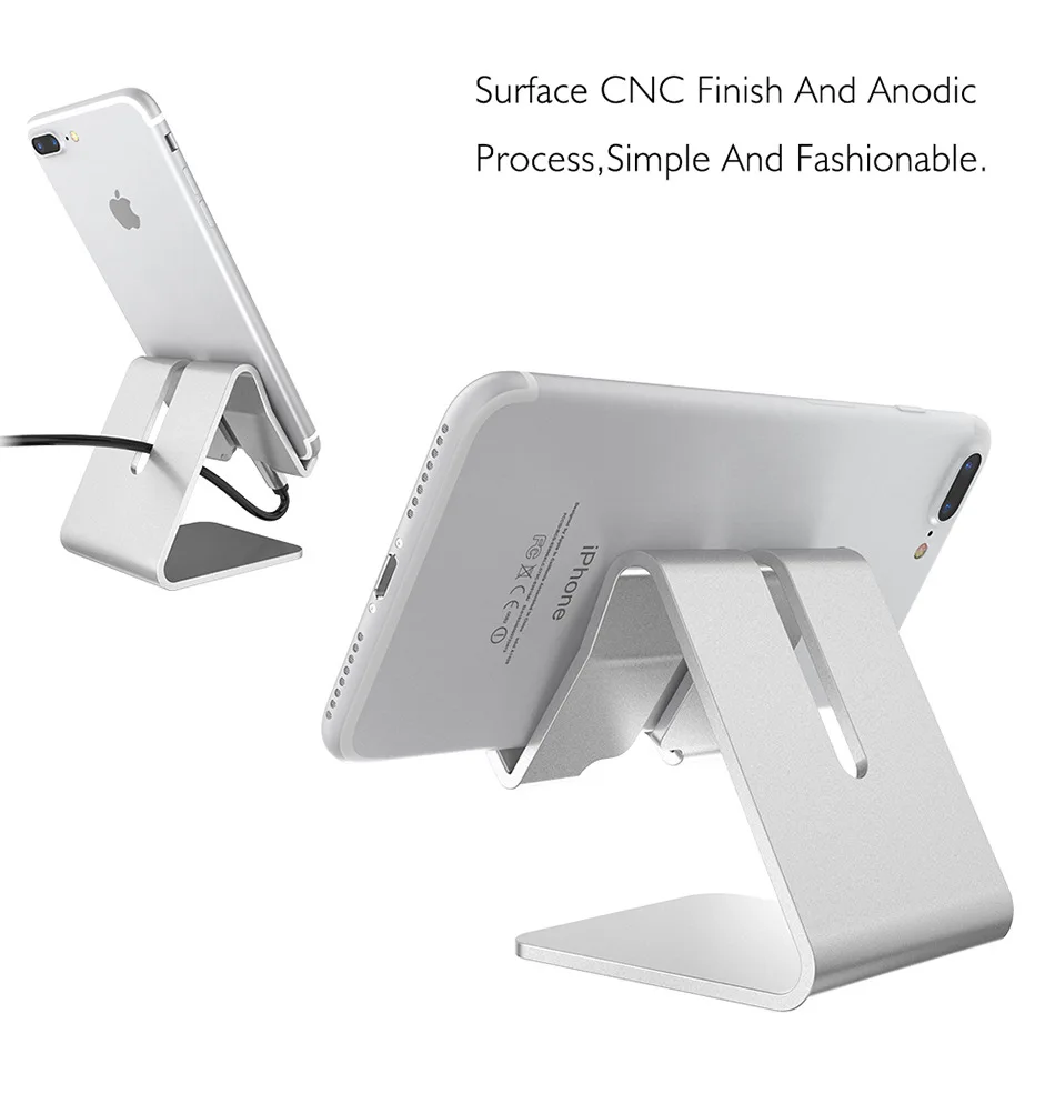 Wolfsay Универсальный держатель для мобильного телефона Подставка для зарядки телефона Подставка для iPhone 7 8 X Настольный держатель из алюминиевого сплава