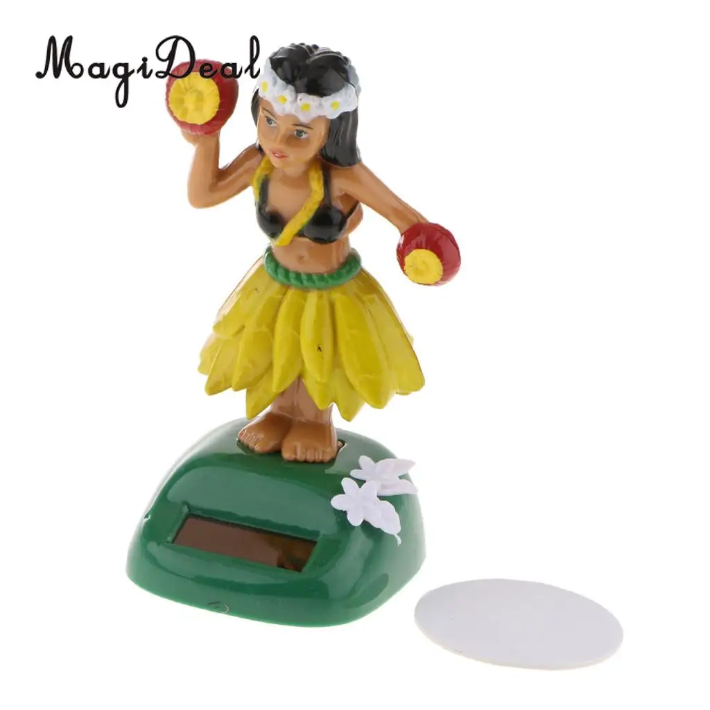 Solar Powered Dancing Llulu Party Hawaii Girl Swinging Bobble Toy Car Home Decor Ornament 3 Color Pick