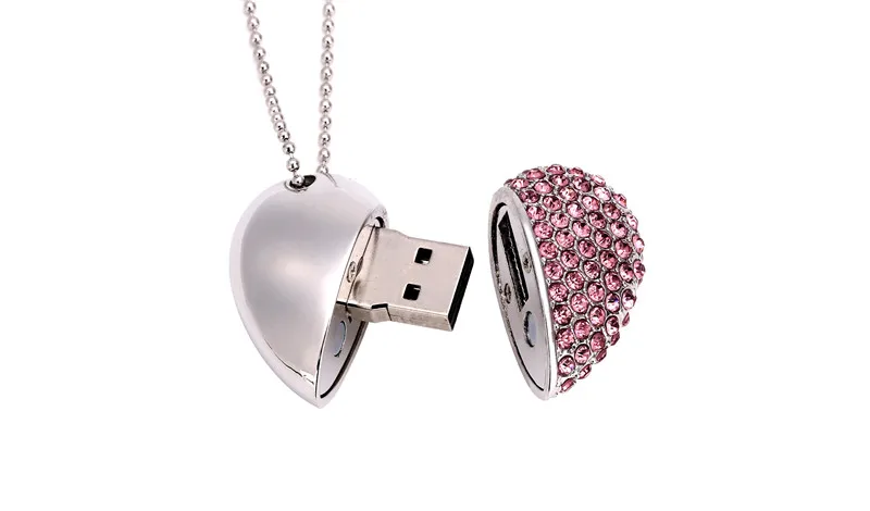 JASTER USB 3,0, Кристальный бриллиант, любовь, сердце, usb флеш-накопитель, карта памяти, сердца с цепочкой, флешка, 4 ГБ, 8 ГБ, 16 ГБ, 32 ГБ, 64 ГБ, подарок
