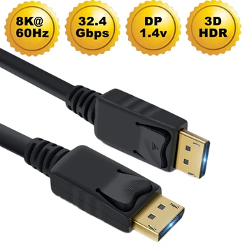 

2020 Best Displayport 1.4 Cable Video Audio Displayport 1.4V DP 1.4 To DP 1.4 Cable 4K 144Hz 8K DP 1.4 Cable For HDTV Projector