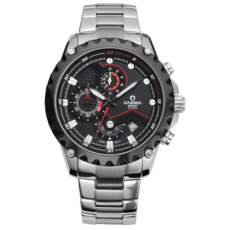 Prix pour Hommes montre à quartz en acier inoxydable montre de sports de plein air mode lumineux chronomètre chronomètre étanche 100 m CASIMA #8203 Prix pour Hommes montre à quartz en acier inoxydable montre de sports de plein air mode lumineux chronomètre chronomètre étanche 100 m CASIMA #8203