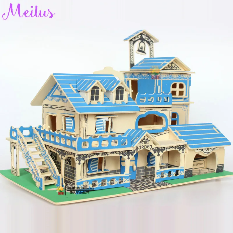 Haus Garten Villa 3d Holz Puzzle Holz Haus Puzzle Spielzeug Fur