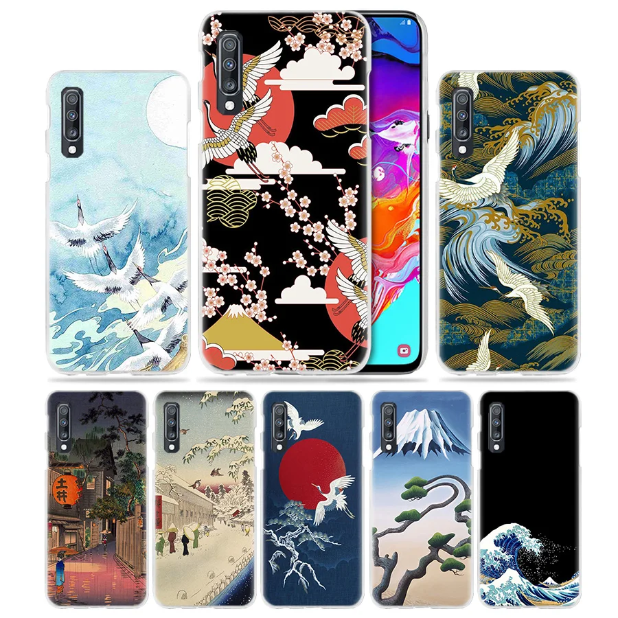 

Art Crane Fuji Mountain Case for Samsung Galaxy A50 A70 A20e A60 A40 A30 A20 A10 A8 A6 Plus A9 A7 2018 Hard PC Phone Coque Cover