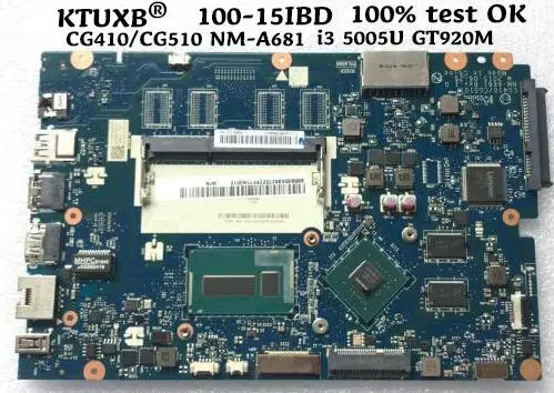 KTUXB CG410/CG510 NM-A681 материнская плата для lenovo 100-15IBD B50-50 ноутбук материнская плата Процессор i3 5005U GT920M DDR3 тесты работы