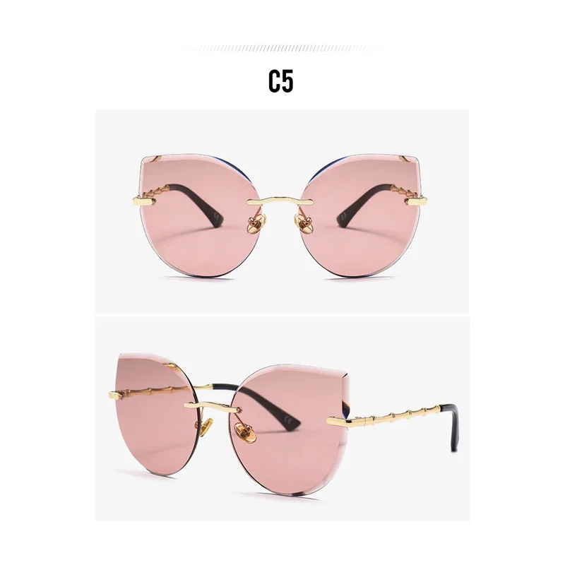 Роскошные солнцезащитные очки без оправы Для женщин Для мужчин Круглые Солнцезащитные очки Винтаж очки женские очки Gafas Óculos оттенки 23018DF
