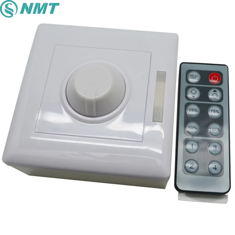 

1pcs max 8A dc12v-24V 12keys IR remote led dimmer controller switch for single color led lightings recessed free shipping