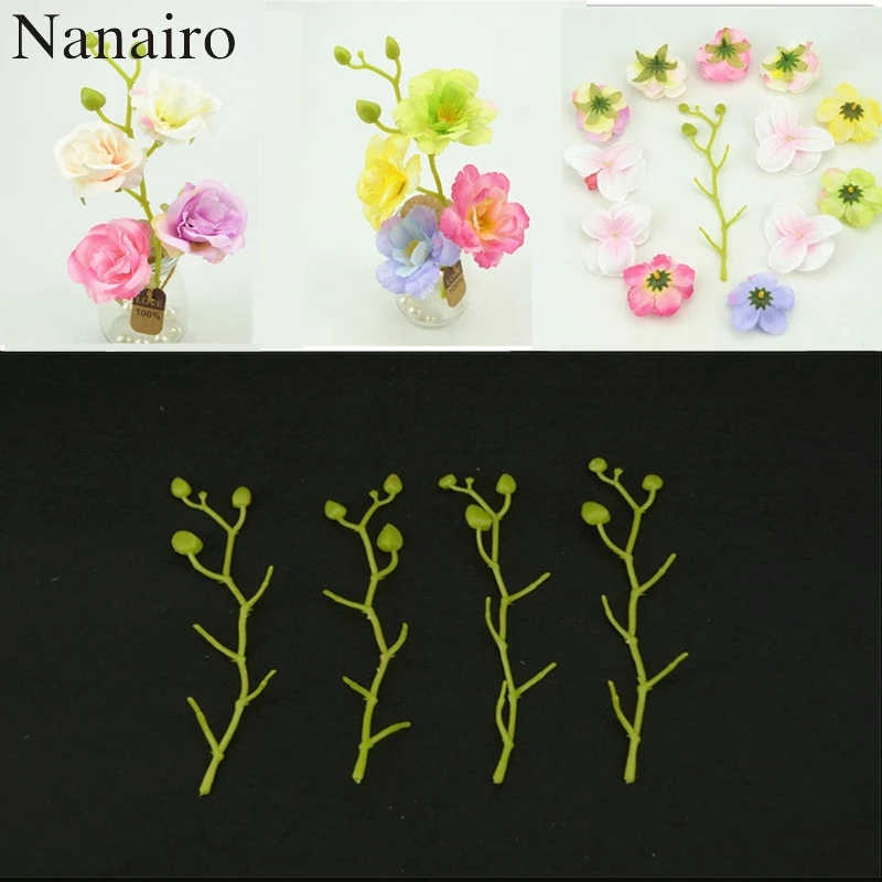 5pcs 18 Cm Green Artificial Flower Stems Pole Wedding Party Home