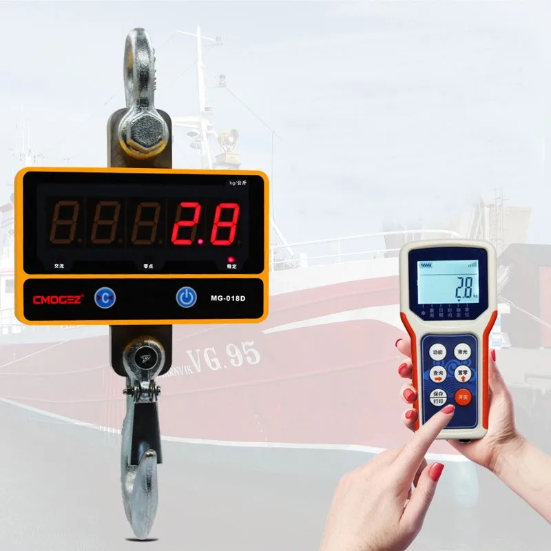 

Digital Crane Scale 500KG /1100 LBS Heavy Duty Industrial Hanging Scale 100M Remote Control