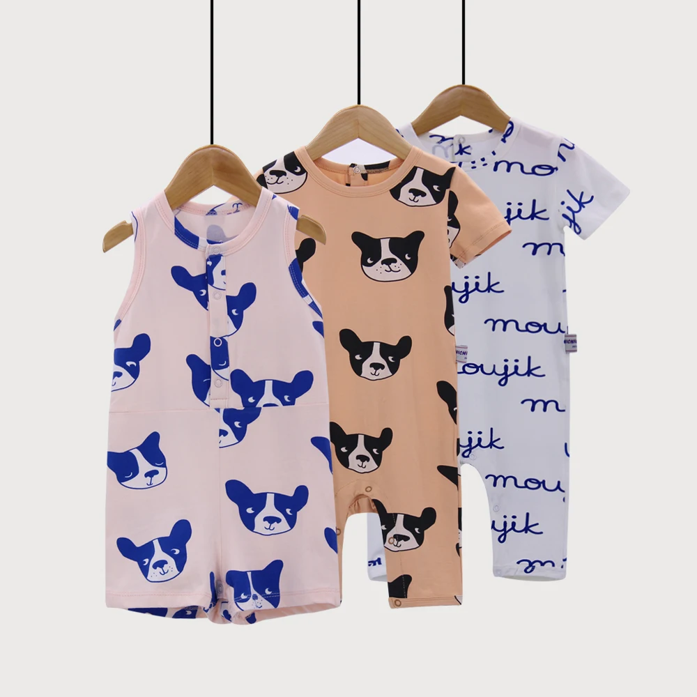 

weLaken Cute Dog Pattern Summer Baby Romper Infant Jumpsuits Outerwear 2017 New Toddler One-Pieces