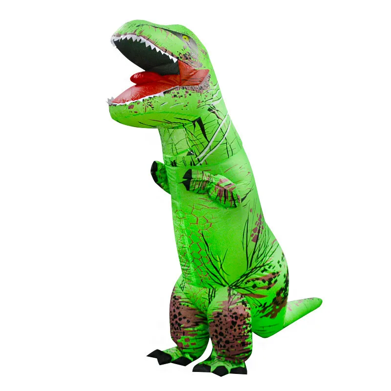 Надувные уличные игрушки T-Rex, 5 цветов, 180 см/220 см, гигантские, для взрослых и детей, костюмы для косплея динозавра, вечерние костюмы на Рождество и Хэллоуин - Цвет: Зеленый