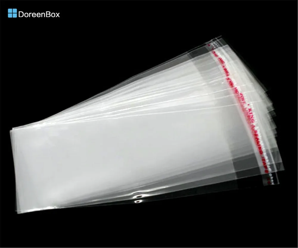 

Doreen Box hot- 200 Clear Self Adhesive Seal Plastic Bags 14x5cm (B07379)