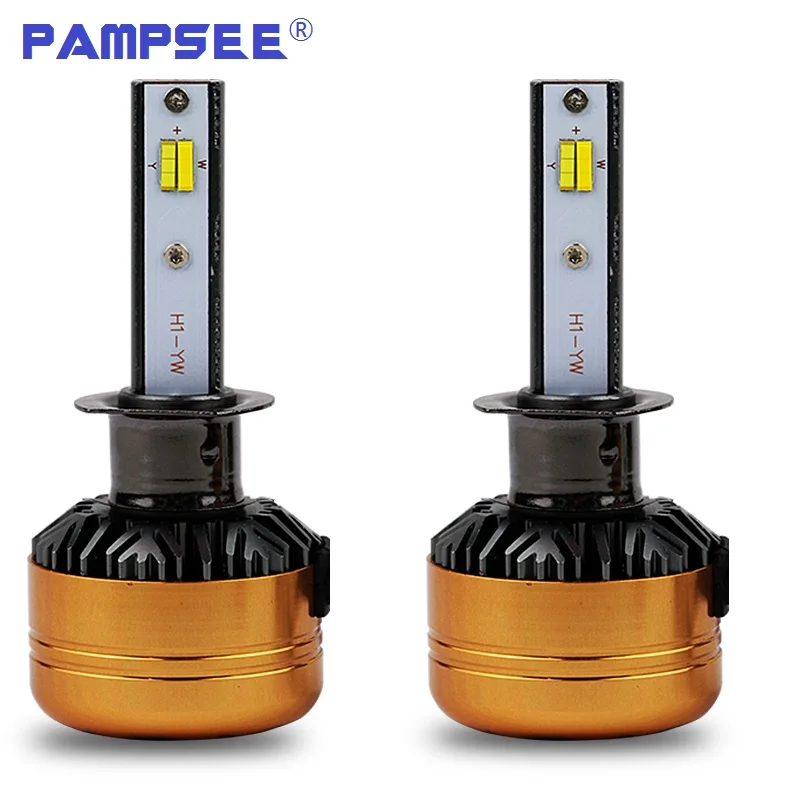 PAMPSEE 1 пара H1 50W 5800LM Z5 трехцветные светодиодные фары с откидными ЧИПАМИ Золотой