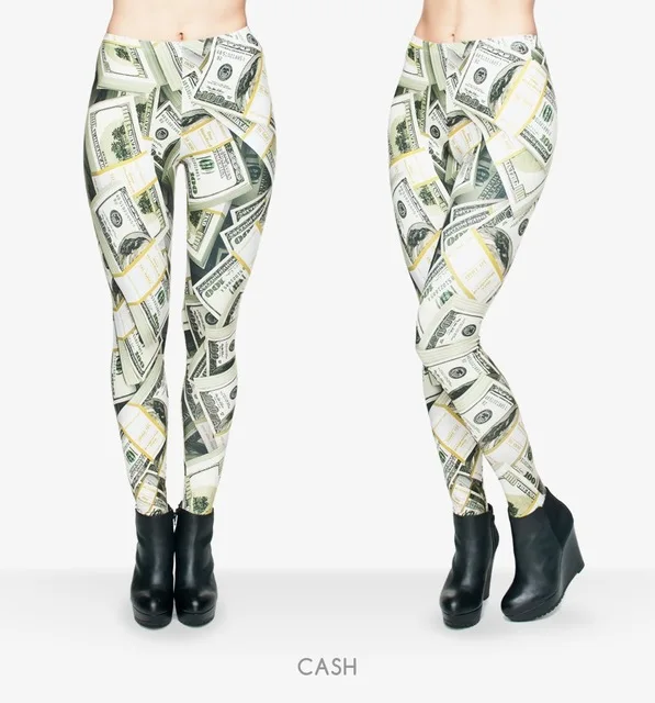 money pants Women Money Dollar Graphic Full Printing Pants Legins