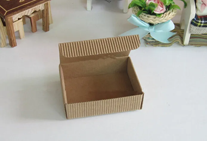 

7.8x6x2.3cm Corrugated Paper Box Cake Biscuit Cookies Handmade Soap Candy Packaging Boxes 100pcs\lot Free shipping