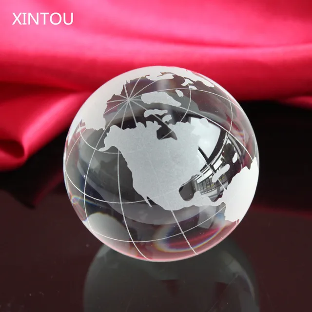 Xintou Crystal Storm Gl Sphere World Globe Ball Clear Rare Feng Xintou Crystal Storm Gl Sphere World Globe Ball Clear Rare Feng Shui Decorative Map