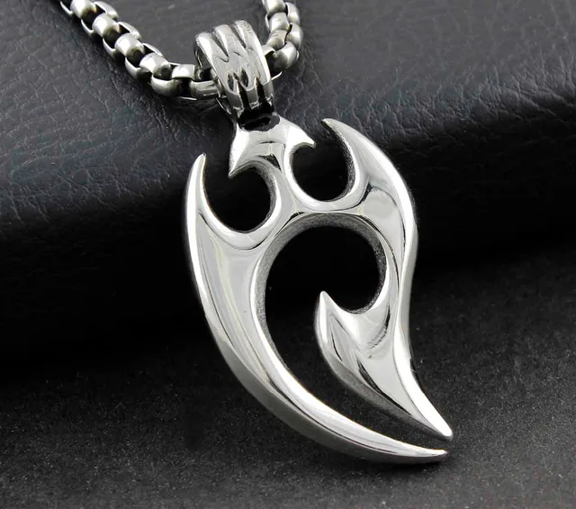 Lebih tajam Maori api tato Tribal Mens 316L Stainlees Lebih tajam Maori api tato Tribal Mens 316L Stainlees