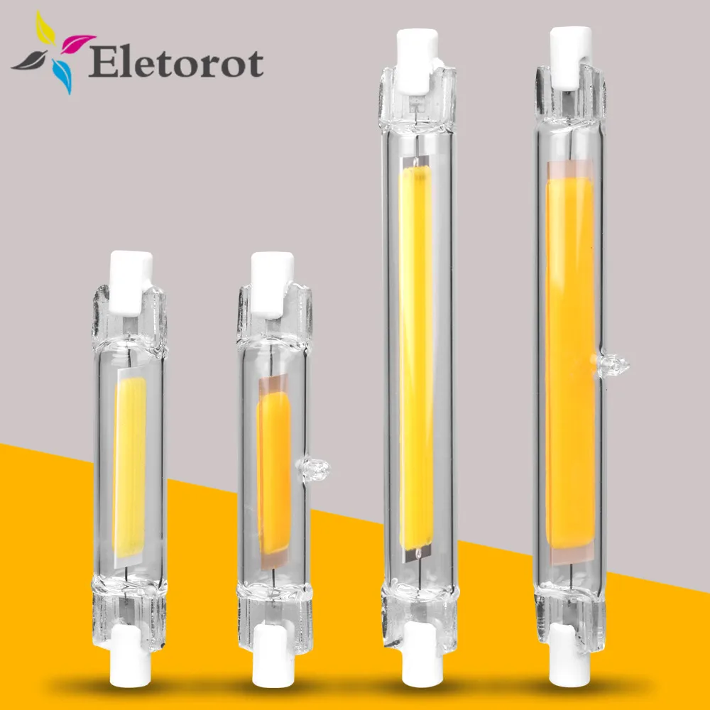 Стеклянная трубка COB R7S светодиодный светильник 4 Вт 78 мм 500лм 8 Вт 118 мм 1000ЛМ светодиодный светильник для замены галогенный светильник энергосберегающий Точечный светильник AC220-240V