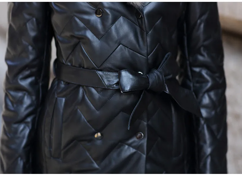 AYUNSUE куртка из натуральной кожи, натуральная овчина, пальто из натурального меха норки с капюшоном, длинные женские пуховики, HQ18-CJX0095B