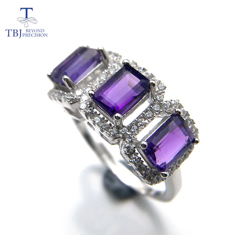

Tbj ,Simple elegant african amethyst ring ,good color real amethyst gemstone ring in 925 sterling silver ring with jewelry box