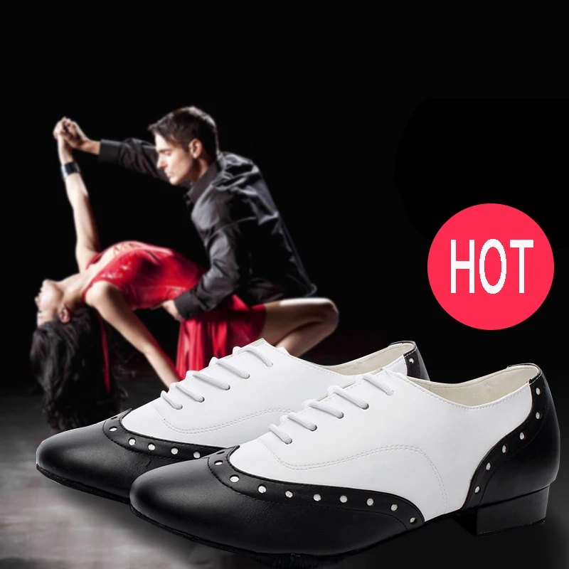 Кроссовки из натуральной кожи для латинских танцев; Мужская Спортивная обувь для мальчиков на каблуке 4 см; большой размер; ; Брендовая обувь черного и белого цвета; Лидер продаж