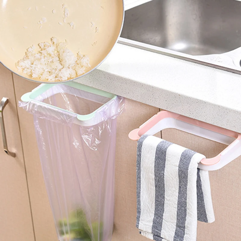 

Cabinet Door Back Hanging Garbage Rack Kitchen Portable Garbage Bag Canning Hanging Kitchen Cabinet Garbage Rack