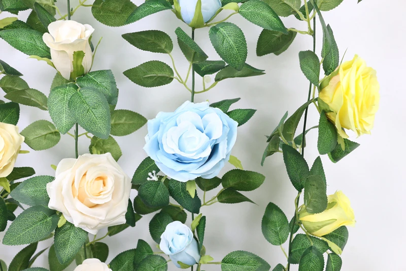 JAROWN Artificial 2m Multi Flower High Quality Rose Vine Fake Flower European Rose Home Wall Hanging Rattan Wedding Decor Flores (35)