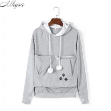 2017 New Cartoon Hooded Hoodies Lover Cats Kangaroo Dog Hoodie Long Sleeve Sweatshirt Front Pocket Casual Animal Ear Hoodie 020