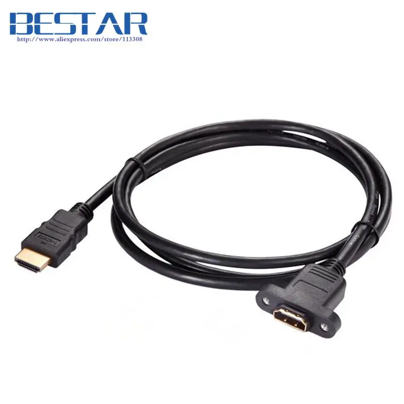 

HDMI A Type Male to Female cable with screw Panel Mount holes HDMI Extension Cables 0.3m 0.6m 1m 1.5m 3m 1ft 2ft 3ft 5ft