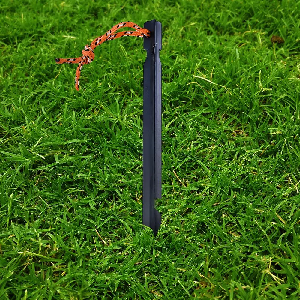 1 Pcs 18cm Aluminum Tent Stake With Rope Outdoor Tent Nail Peg Tent