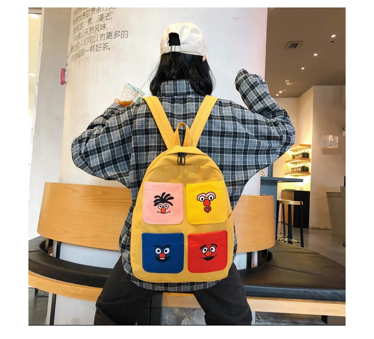 Menghuo 2019 Backpacks Women Cartoon Printed High Quality Canvas Backpack for Girl School Bag Teenagers Women Travel Bag Mochila_32
